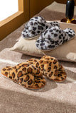 IFOMT New Fashion Spring Outfit Leopard Print Cross Strap Fuzzy Slippers