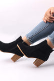 IFOMT New Fashion Spring Outfit Frosted Round Toe Chunky Heel Ankle Boots