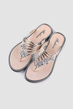 IFOMT New Fashion Spring Outfit Flower Rhinestone Flip Flop Flat Sandals