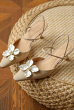 IFOMT New Fashion Spring Outfit Pearl Flower Pointed-Toe Pumps