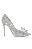 IFOMT New Fashion Spring Outfit Pointed-toe Glitter Crystal High Heel