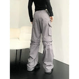Ifomt Y2k Gothic Punk Cargo Pants Women Gray Patchwork Streetwear Baddies Baggy Trousers Pocket Korean Fashion Techwear Hippie