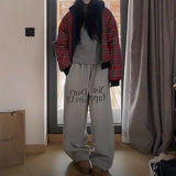Ifomt Winter Fleece Women's Sweatpants Vintage Oversized Y2k Harajuku Warm Pants Streetwear Hip Hop Korean Fashion Trousers New