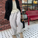 Ifomt Harajuku Fleece Lamb Sweatpants for Women Winter Korean Fashion Baggy Sport Jogger Pants Vintage Hippie Brushed Trousers