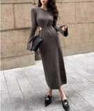 IFOMT Spring Outfit Women's Knitted Bodycon Dress Hollowed Out Flared Sleeves Evening Party Dresses Vestidos O-neck Vacation Wave Cut Robe