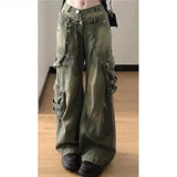 Ifomt  Y2K Gothic Cargo Jeans for Women Grunge Streetwear Baddies Baggy Denim Pants Punk Vintage Korean Fashion Trousers Gyaru