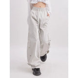 Ifomt Vintage Cargo Pants Women Baggy Black Gothic Y2k Streetwear Korean Fashion Straight Trousers White Casual Hippie Clothes