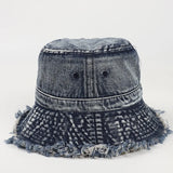 IFOMT Denim Material Flat Top Burrs Women Shade Fisherman'S Hat Outdoor Sun Protection Spring Autumn Basin Cap Fishing Hat