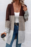IFOMT 2024 New Woman Style sweater Cardigans Color Contrast Long Open Front Cardigan