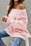 IFOMT 2024 New Woman Style sweater Cardigans Drop Shoulder Hollow Out Cable Knit Sweater