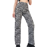 Ifomt Korean Fashion Cow Animal Print Trousers Women Casual Loose High Waist Long Pants Womens Baggy Joggers Streetwear