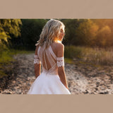 IFOMT Boho Beach Wedding Dress 2024 Off The Shoulder V-Neck Appliqued Bride Dresses A Line Elegant Lace Bridal Gowns Bohemian
