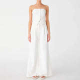 IFOMT French temperament white strap dress female summer senior sense niche design small waist long skirt