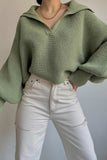 IFOMT 2024 New Woman Style sweater Cardigans Lapel V Neck Puff Sleeve Sweater