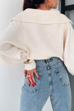 IFOMT 2024 New Woman Style sweater Cardigans Lapel V Neck Puff Sleeve Sweater