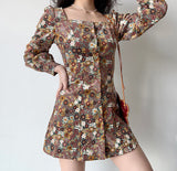 Ifomat French Quilt Floral Dress