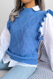 IFOMT 2024 New Woman Style sweater Cardigans Ruffle Argyle Knit Vest Sweater