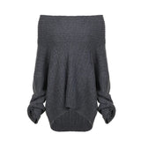 IFOMT 2024 Fashion Woman tops y2k style Solid Loose Off-Shoulder Pullover Sweater