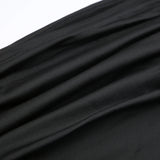 IFOMT 2024 Fashion Woman tops y2k style Black Skew Collar Long Sleeves Crop Top