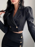 IFOMT  Two-piece women dress office suit short jacket slit long skirt sexy dresses elegant black two-piece Women's suits Two-piece