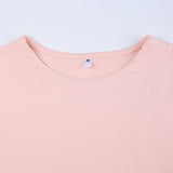 IFOMT 2024 Fashion Woman tops y2k style Pink Round Neck Long Sleeves Top