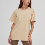 Ifomt Back to college 100% Cotton Soft Basic T Shirt Women Summer New Oversized Casual Solid Tee Female Loose Short Sleeve Simple Tops