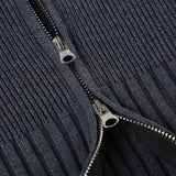 IFOMT 2024 Fashion Woman tops y2k style Casual Dark Gray Zip Up Knitted Sweater