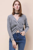 IFOMT 2024 New Woman Style sweater Cardigans Solid Color Twisted Bat Sleeve Sweater
