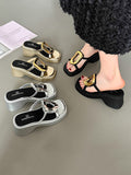 IFOMT Hollow Split-Joint Square-Toe Slippers