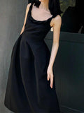 Ifomt Backless Chic Black Dress
