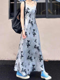Ifomt Butterfly Satin Suspender Dress