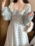 Ifomt Lace Spliced Floral Dress