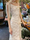 Ifomt French Bow Lace Dress