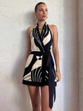 Ifomt Backless V-neck Halter Dress