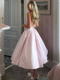 Ifomt French Pink Plaid Suspender Dress