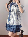 Ifomt Flying Sleeve Ink Painting Dress