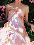 Ifomt French Rose Halter-neck Dress