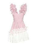 Ifomt Ruffled Splicing Suspender Dress