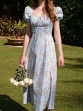 Ifomt Cottage Floral Puff-sleeved Dress