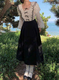 Ifomt Dark Coquette Bows Fairy Ruffled Dress