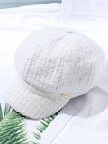 IFOMT Vintage Contrast Color Houndstooth Plaid Woolen Hat