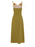Ifomt Retro Splicing Suspender Dress