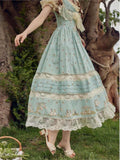 Ifomt Forest Elf Pastoral Lace Fairy Dress