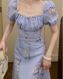 Ifomt Fairy Palace Lace Splicing Floral Dress