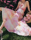 Ifomt French Rose Halter-neck Dress