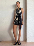 Ifomt Backless V-neck Halter Dress