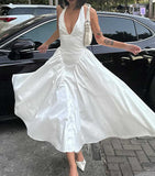 Ifomt French V-neck Low-cut Dress