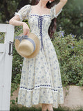 Ifomt French Princess Floral Corset Dress