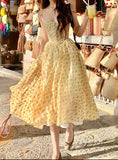 Ifomt Tea Break Yellow Floral Dress
