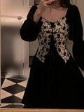 Ifomt Princess Roses Velvet Dark Coquette Dress